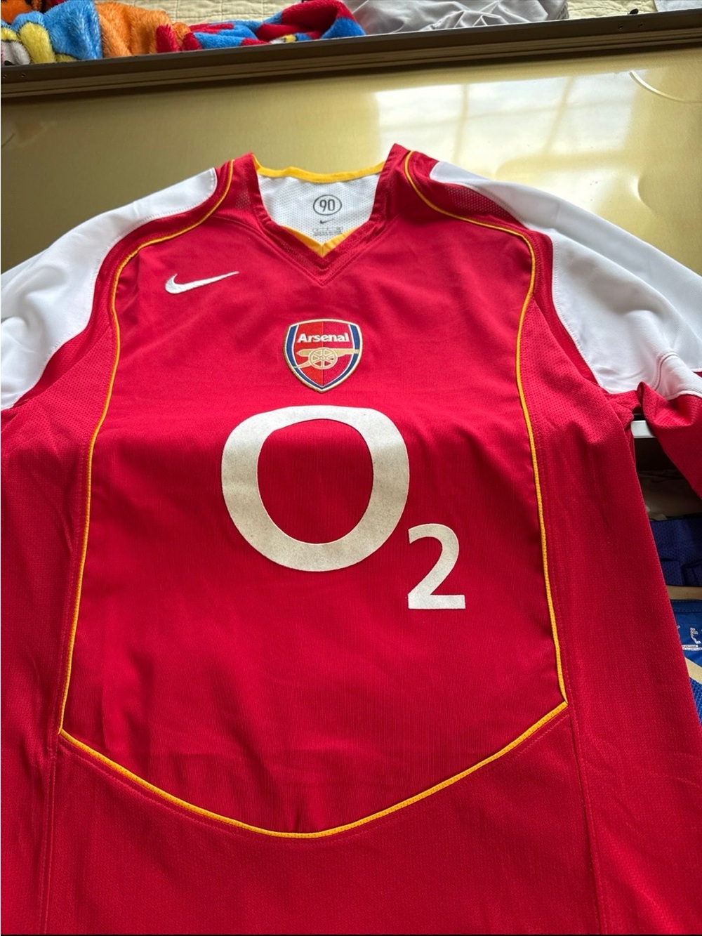 Nike Arsenal Red White Yellow O2 Soccer Jersey